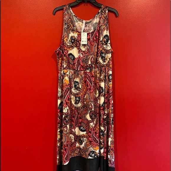 NY Collection Womens Plus Hi-Low Printed Casual Dress - Picture 5 of 8